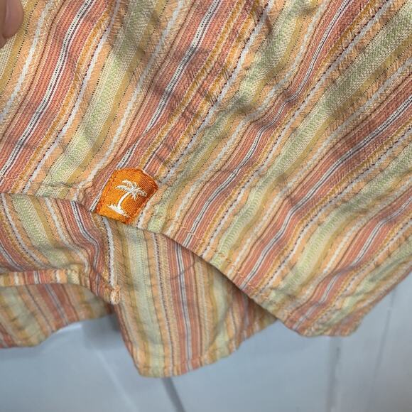 Tommy Bahama Men’s Short Sleeve Orange Stripe 100% Silk Shirt M-091 Sz XXL - Picture 8 of 8